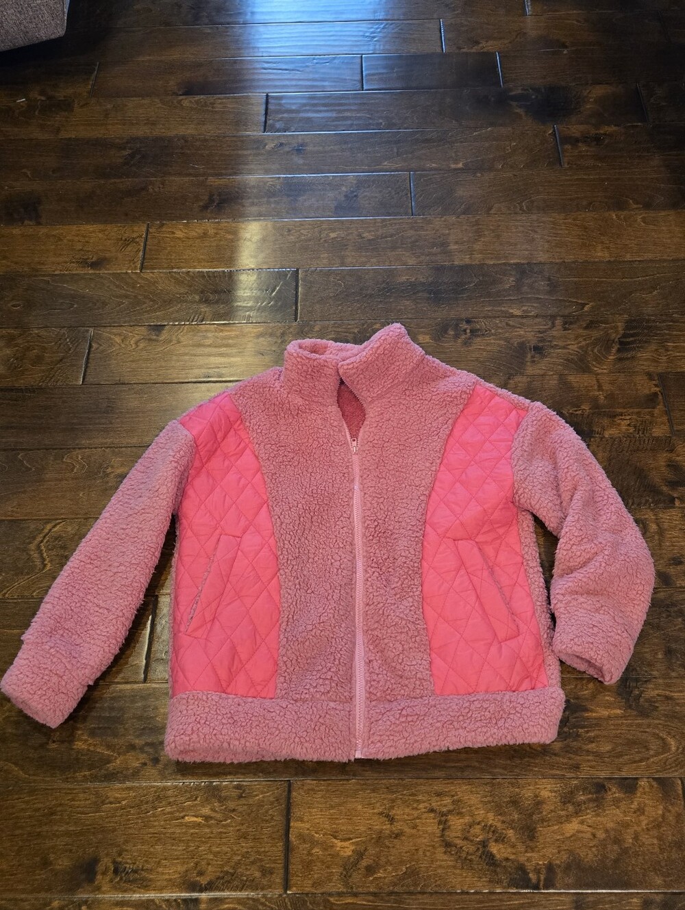 NWOT Pink Sherpa Zip Up Jacket Size S
